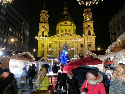 A holiday festival, popular to international tourists, was being held near St. Stephen's Basilica.