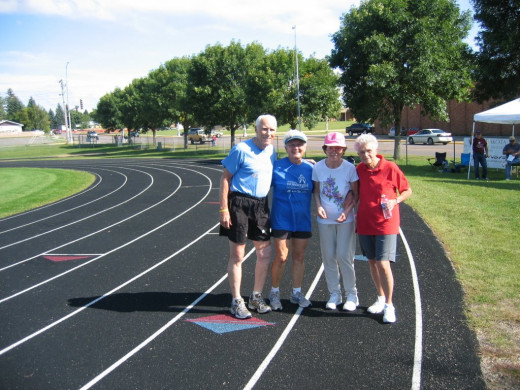 At state Senior Games Watertown, SD with former governor Frank Farrar, Wife Pat and Mary Kay