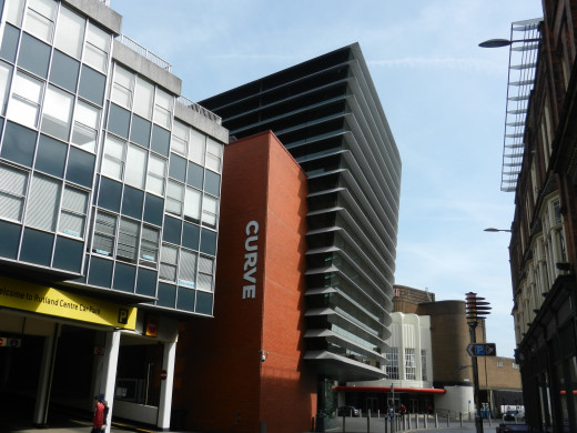 The Curve Theatre looms over the Cultural Quarter like an ocean liner in dock.