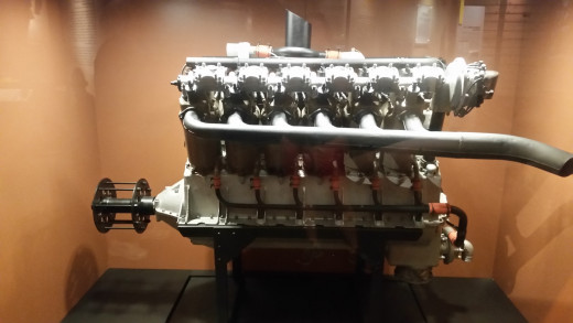 This is an engine that they took out of one of the planes hanging in the museum! It was too heavy to hang from the ceiling, so they put it on display! 