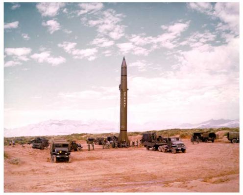 Early photo of the Redstone Rocket