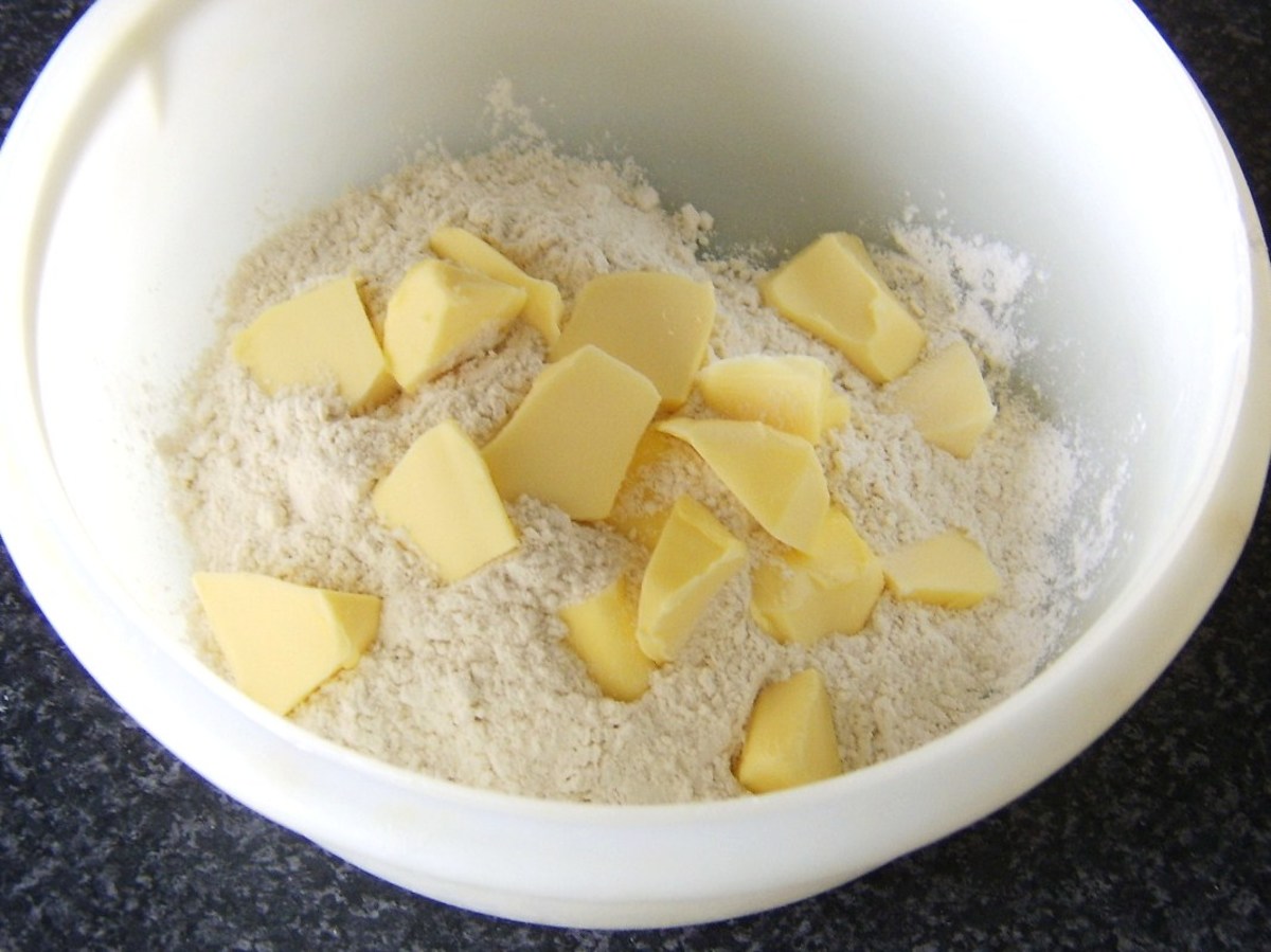 Butter is cut in to the flour