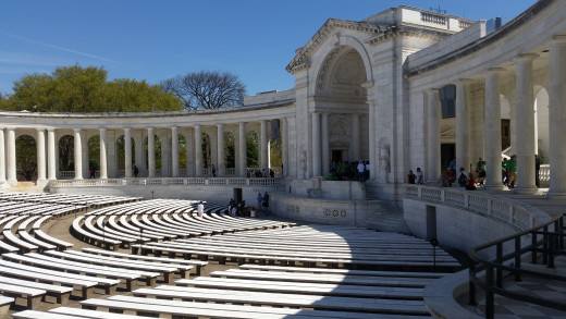 The Amphitheater Holds Almost 3,000 spectators and is used on military holidays like Memorial Day. 