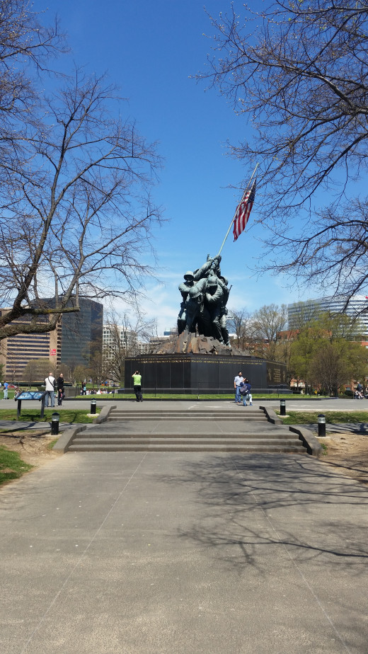 Remember that flag from yesterday that I told you to remember? It would go on this statue! This is called Marine Corps Memorial, or Iwo Jima for the battle of Iwo Jima. 