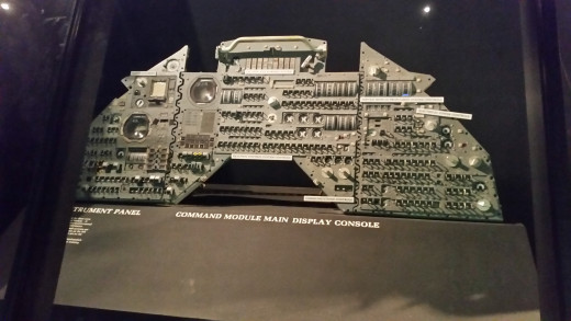 The control panel inside of a lunar module. 