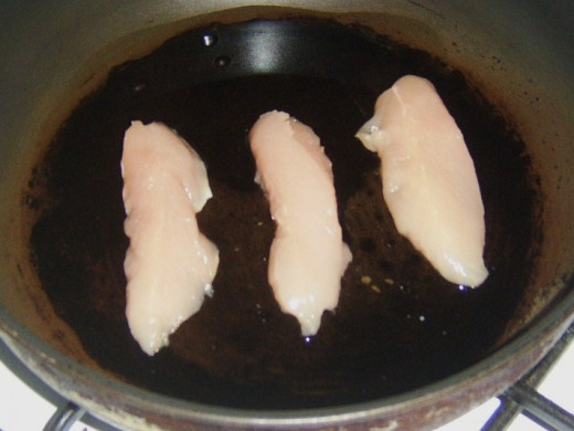 Prefrying chicken for frittata