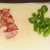 Chopped bacon and broccoli
