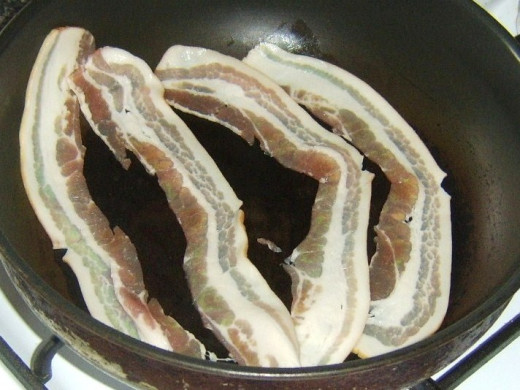 Precooking bacon for frittata