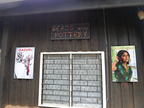 The factory is at the back of the store selling Kazuri beads and other ceramic souvenirs.