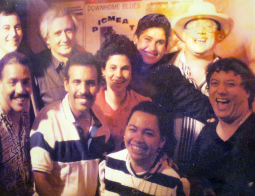 Owner Jacques Boni (back row, second from the left) and famous trumpeter Arturo Sandoval and fellow Trio Mailletz players (1990)