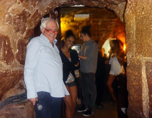 Owner Jacques Boni in the entrance to the Trois Mailletz cave in recent years
