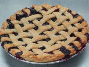 Blueberry pie with lattice top crust
