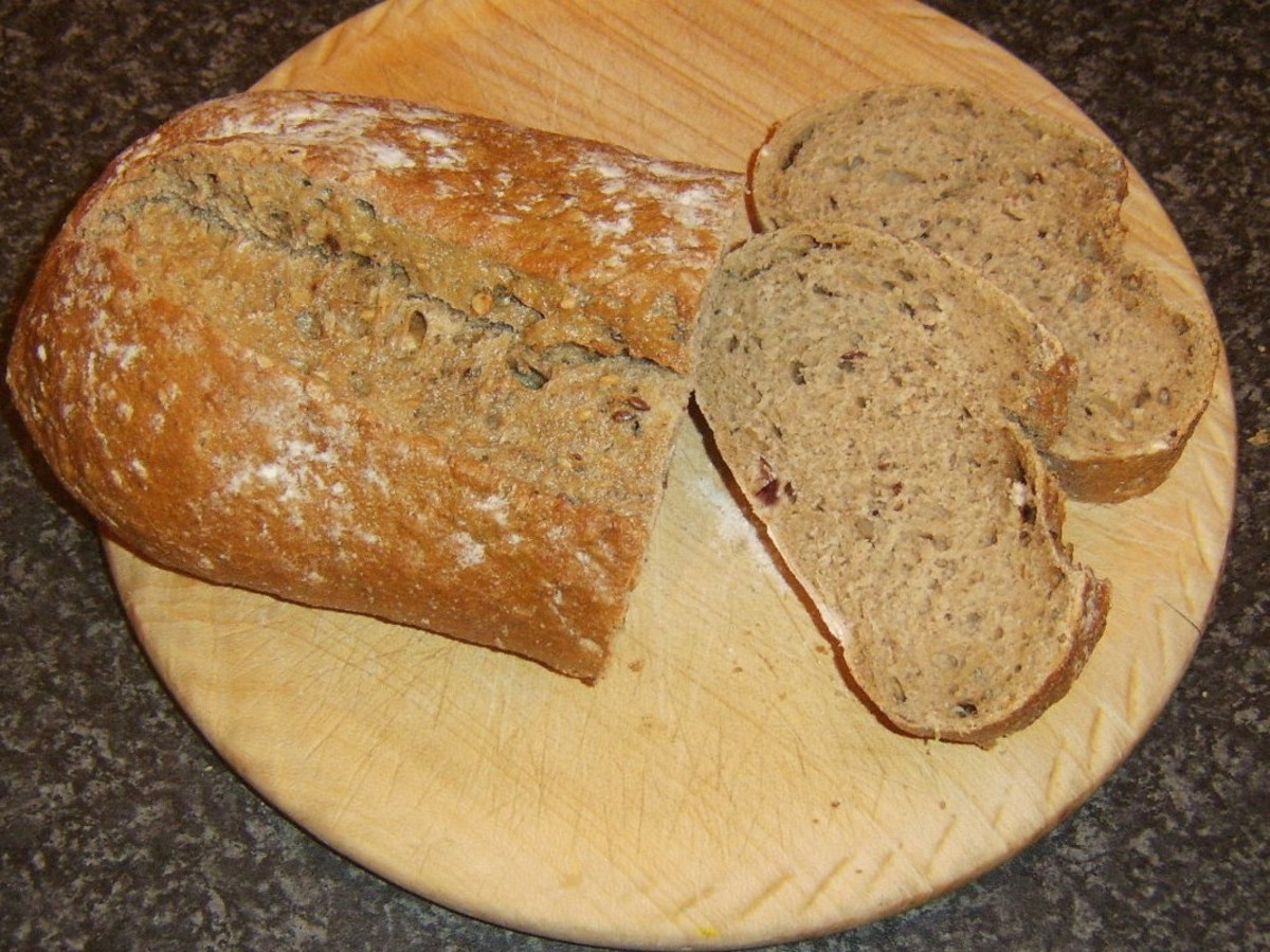 Crusty seeded bloomer bread loaf