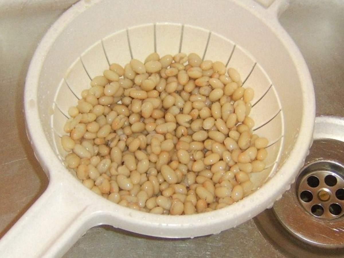 Washing Haricot beans