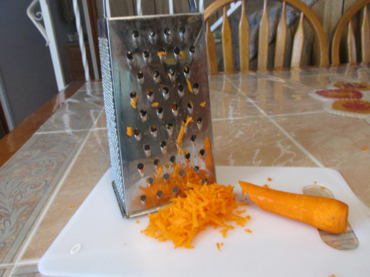 Grated carrots which I used in potato salad.