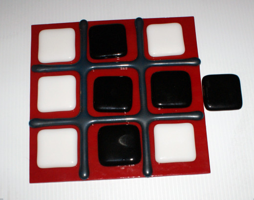 Tic-Tac-Toe  Game in Fused Glass