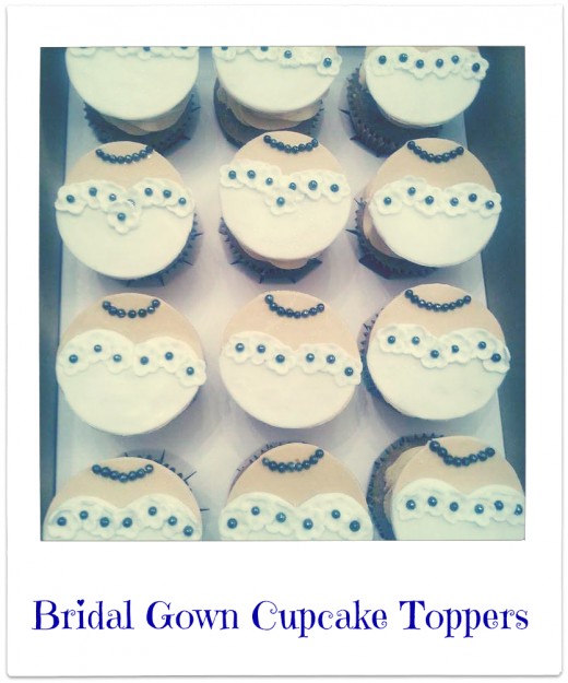 Spare yourself the heartache and use a cutter to make your bridal gown cupcake toppers.