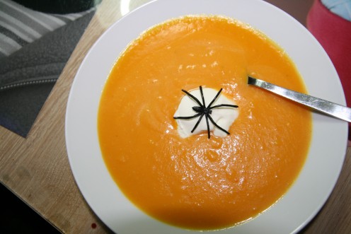 Decorated Muscat pumpkin Soup!