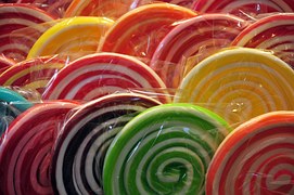 Yummy multi-colored lollipops