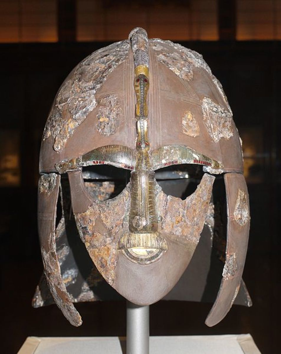 The Sutton Hoo helmet, on display in the British Museum