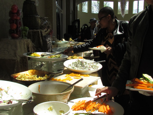 A display of platters with various appetizers were available for the guests at The Waterfalls facility.