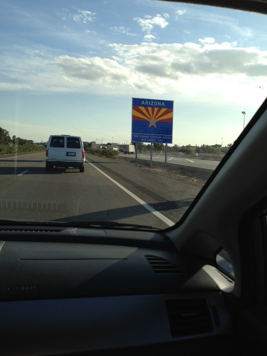 Into Arizona at Yuma.