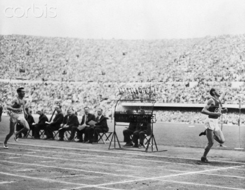 5000 Meter Finish in 1952 Olympics.