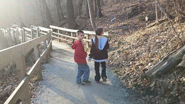 My two oldest children at the Gorge in Ohio