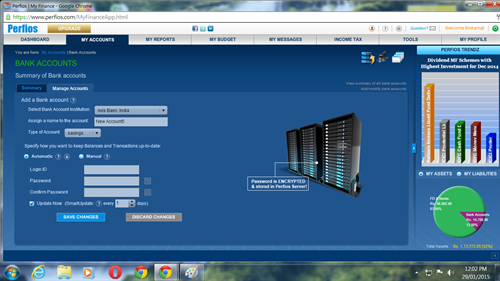 It is here that you can login to your accounts