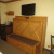 This little piece of furniture housed a single bed, sort of in the style of a murphy bed. This little piece of furniture housed a single bed, sort of in the style of a murphy bed.