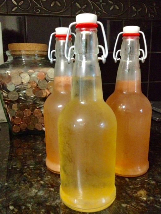 Plain and Strawberry Honey Kombucha 