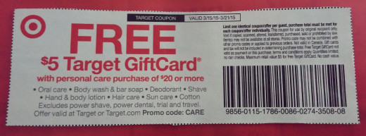 Target store coupons example