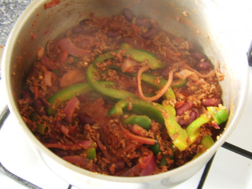 Leftover beef chilli