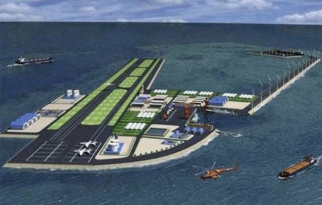 The planned airbase in the Spratly's.