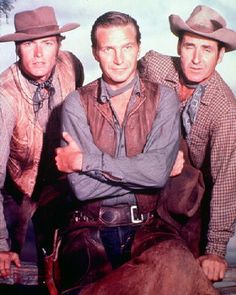 (From left) Clint Eastwood, Eric Fleming, Sheb Wooley.