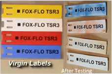 Labels still clearly legible after 8000 hours exposure to accelerated UV aging.