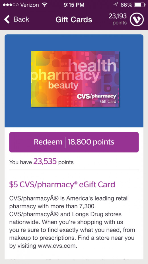When you click the gift card this is what you will see.