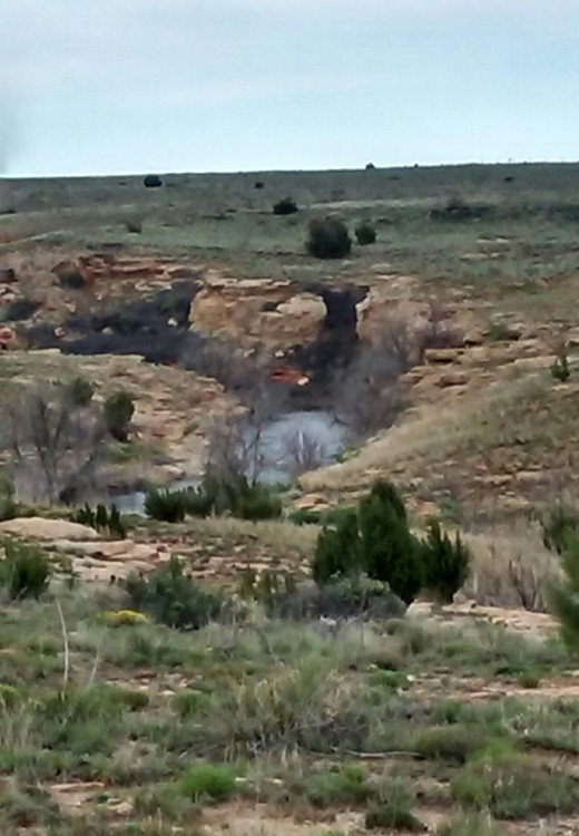 Small waterfall at Two Buttes 