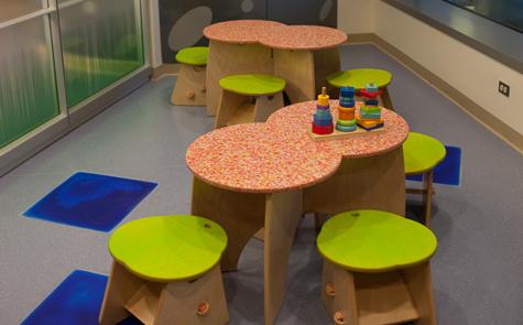 Kids activity stations and play stations that are eco-friendly.