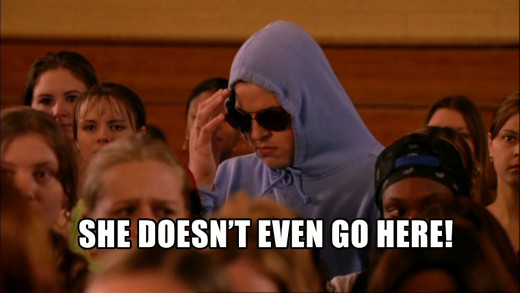 We know you don't go here, because you're straight!