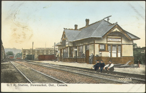 Postcard of G.T.R. Station, Newmarket, Ontario, Canada, 1910