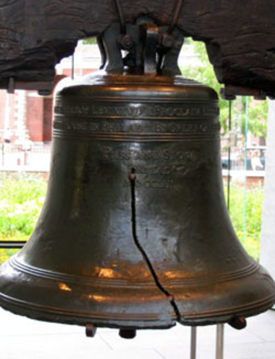 This bell was rung on July 8, 1776 to mark the first official public reading of the Declaration of Independence.  