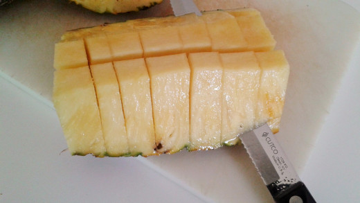 cut close to the rind to release the pieces