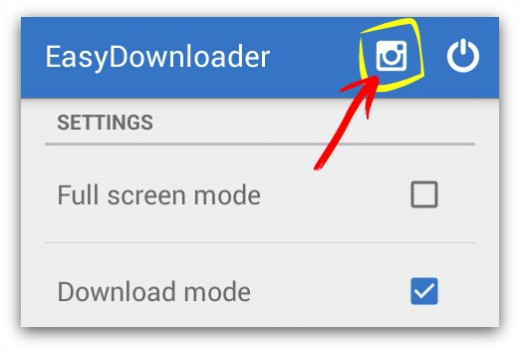 Tap the Instagram icon on top of EasyDownloader app to run it in with Instagram