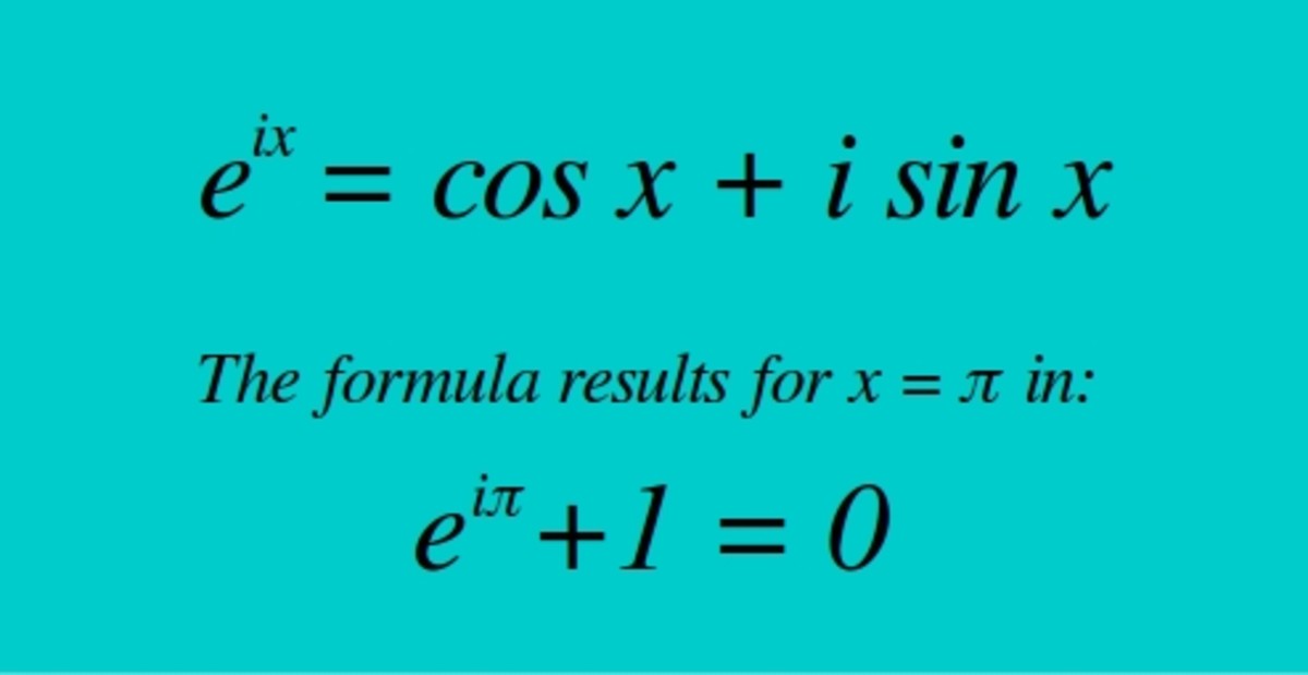 La fórmula de Euler, también llamada The God Equation.  Es la fórmula más misteriosa en matemáticas.  La fórmula se conecta en una ecuación: registro natural, Pi, números imaginarios, números reales y ondas de tiempo y espacio.  Es LA prueba matemática para el Alma (= 0).