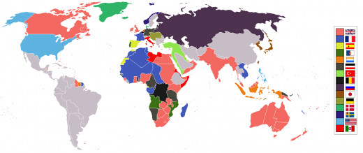 A world divided by empires and colonies in 1914, just before the war broke out.