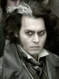 Sweeney Todd portrayed by Johnny Depp