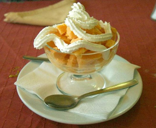 Mango Ice Cream (with a cream topping)