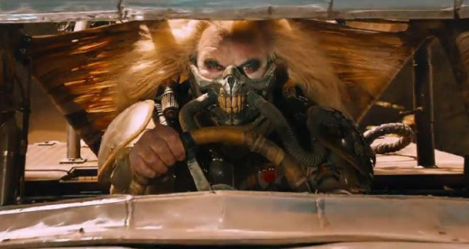 Immortan Joe charges into battle.
