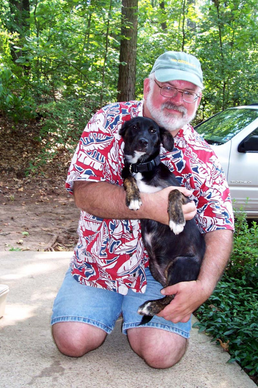 Me and my dog Daisy, a prey/pack-driven mixed breed who is neither aggressive nor afraid of anything.